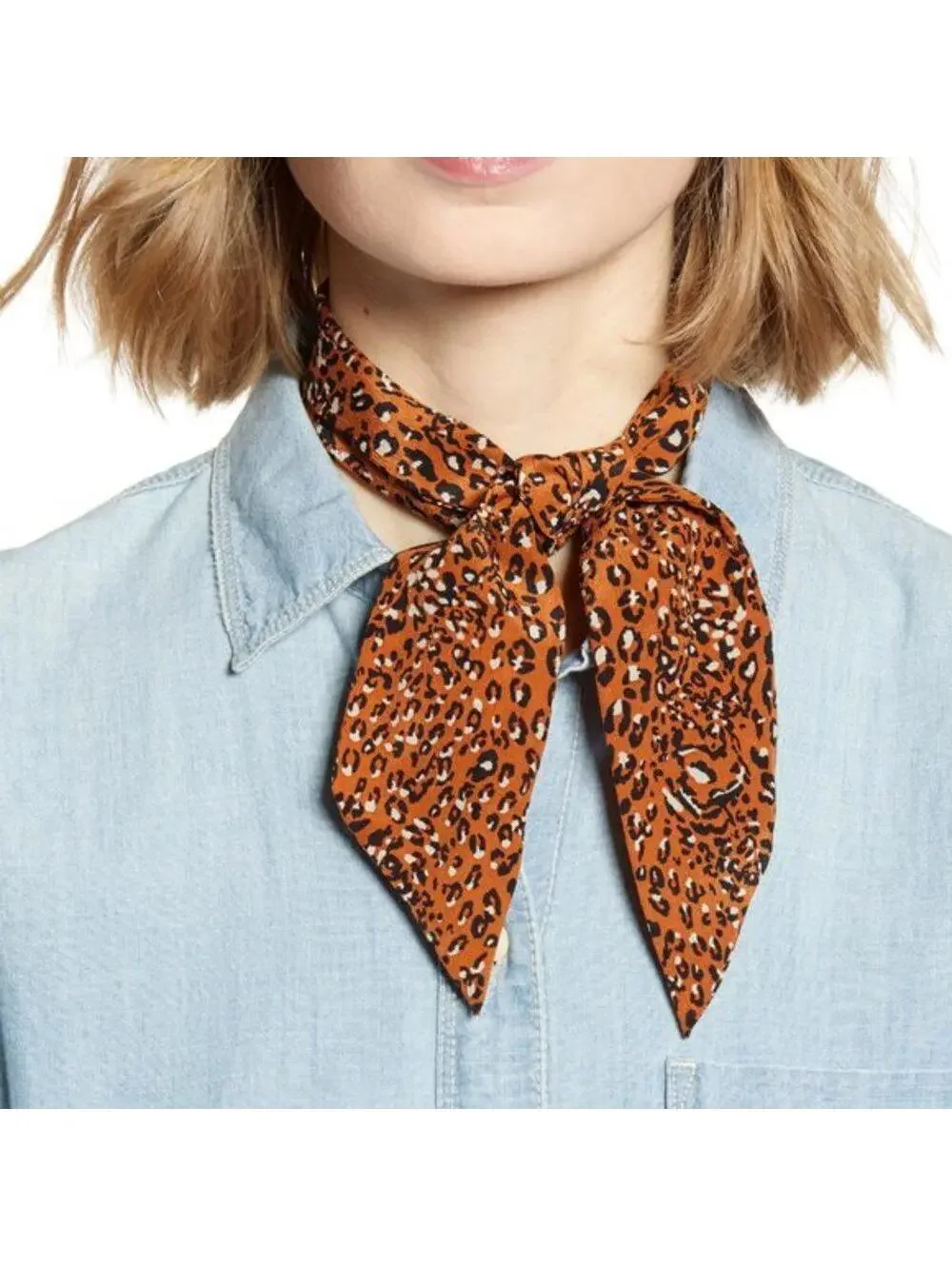 Madewell Silk Skinny Bandana Warm Nutmeg Multi